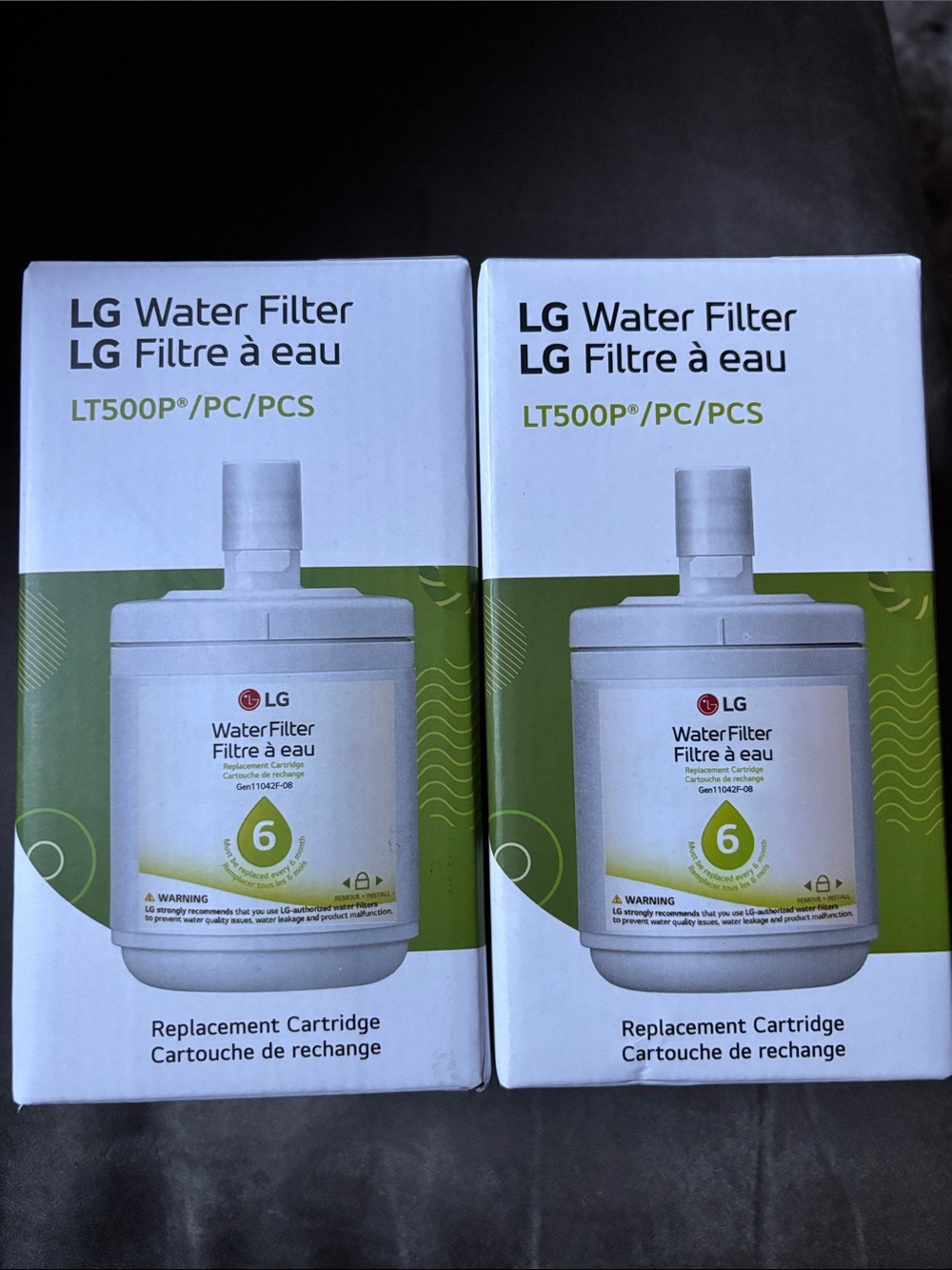 LG Refrigerator Water Filter Cartridges LT500P (Pair)